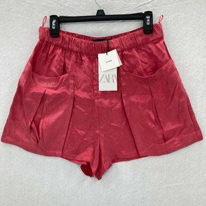 Zara Fillsens Womens Size L Pink Shorts 100% Lyocell Waistband Large Pockets